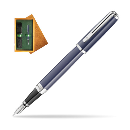 Waterman EXCEPTION BLUE CORE Penna Stilografica in single wooden box Honey Single Green