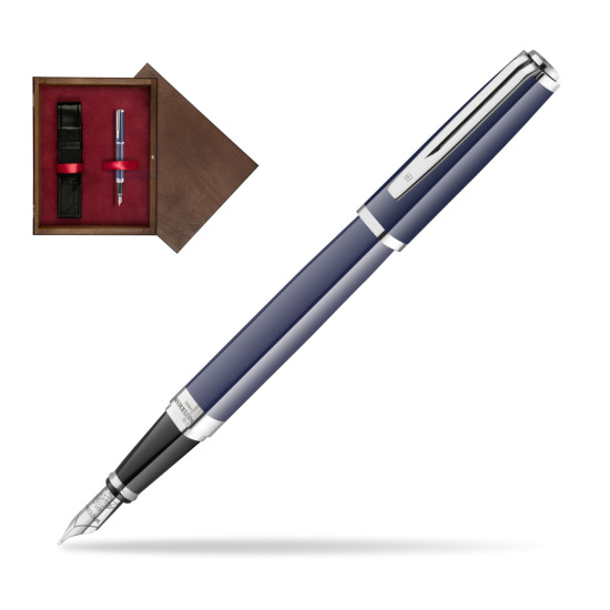 Waterman EXCEPTION BLUE CORE Penna Stilografica in single wooden box Wenge Single Maroon