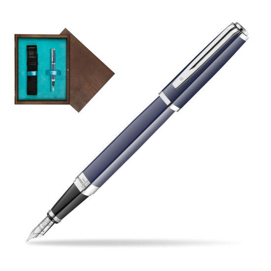 Waterman EXCEPTION BLUE CORE Penna Stilografica in single wooden box Wenge Single Turquoise 