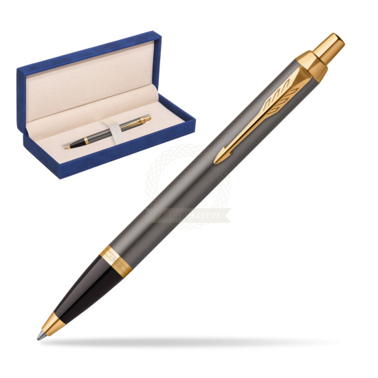 Parker IM Grey Core GT Penna a Sfera in suede box navy blue