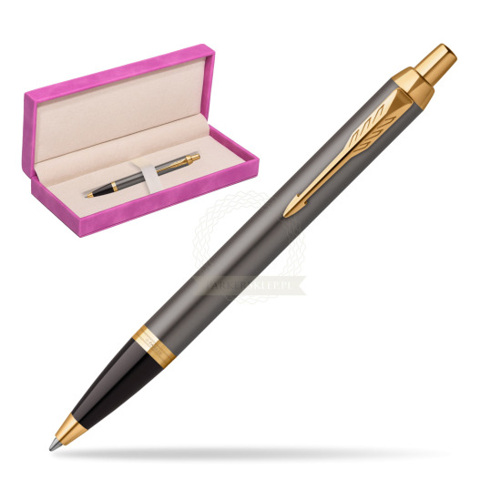 Parker IM Grey Core GT Penna a Sfera in suede box fuchsia