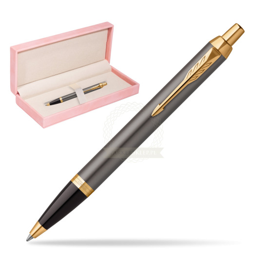 Parker IM Grey Core GT Penna a Sfera in suede box pink