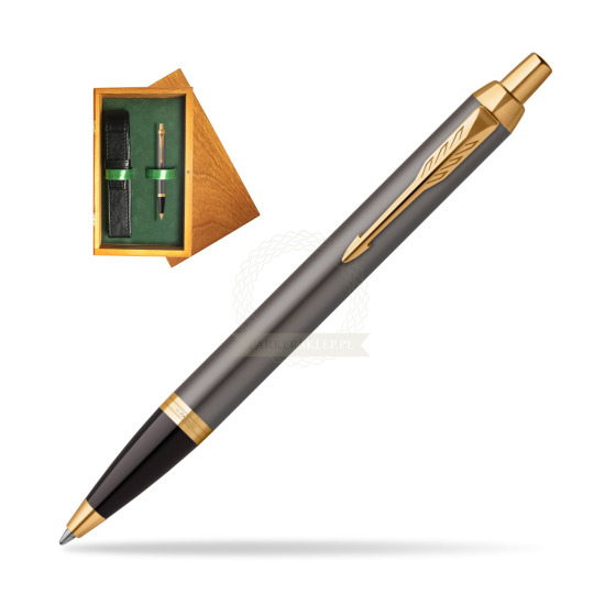 Parker IM Grey Core GT Penna a Sfera in single wooden box Honey Single Green