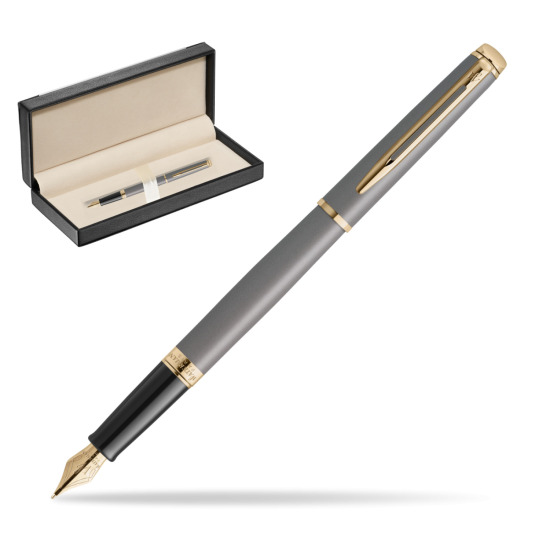 Waterman Hémisphère Stone Grey Metallic GT Penna Stilografica in classic box black