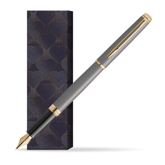 Waterman Hémisphère Stone Grey Metallic GT Penna Stilografica in cover Glamour Love