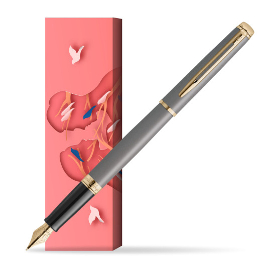 Waterman Hémisphère Stone Grey Metallic GT Penna Stilografica in cover Magic Moments