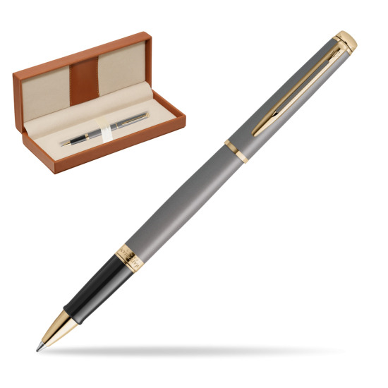 Waterman Hémisphère Stone Grey Metallic GT RollerPenna a Sfera  in classic box brown