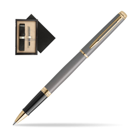 Waterman Hémisphère Stone Grey Metallic GT RollerPenna a Sfera in single wooden box Wenge Single Ecru