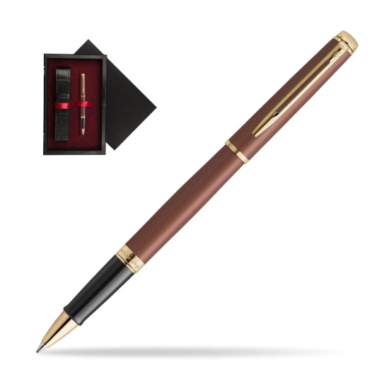 Waterman Hémisphère Copper Red Metallic GT RollerKugelschreiber in single wooden box Black Single Maroon