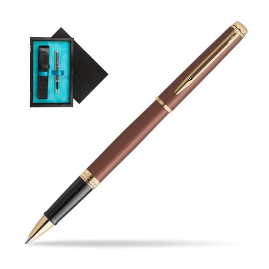 Waterman Hémisphère Copper Red Metallic GT RollerKugelschreiber in single wooden box Black Single Turquoise