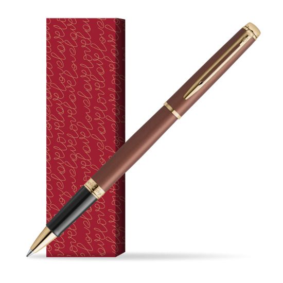 Waterman Hémisphère Copper Red Metallic GT RollerKugelschreiber in cover True Love