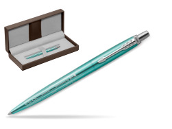 Parker JOTTER GLOBAL ICON MIAMI Ballpoint Pen in the brown leather box