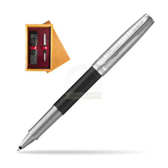 Roller Parker Sonnet LEGACY OF FLIGHT in single wooden box Honey Single Maroon