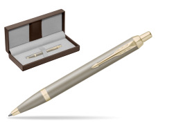 Parker IM RITUALS SANDSTONE Ballpoint Pen in the brown leather box