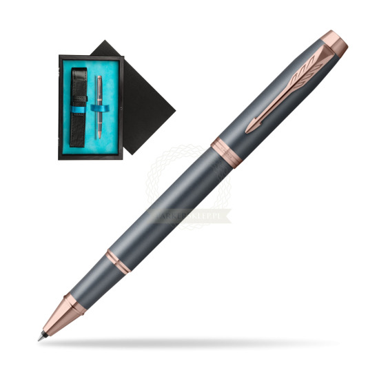 Stylo roller Parker IM TURQUOISE SLATE in single wooden box Black Single Turquoise
