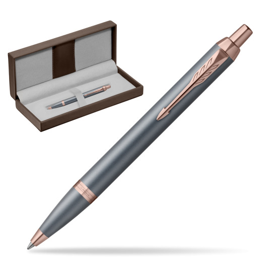 Parker IM RITUALS TURQUOISE SLATE Ballpoint Pen in the brown leather box