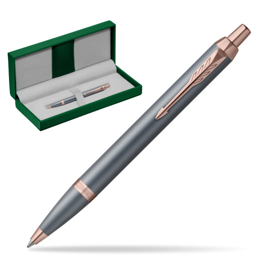 Parker IM RITUALS TURQUOISE SLATE Ballpoint Pen in the green leather box