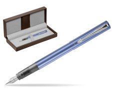Parker Vector XL Blue CT Penna Stilografica in the brown leather box