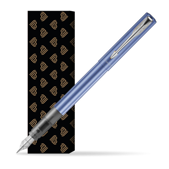 Parker Vector XL Blue CT Penna Stilografica in cover Golden Hearts