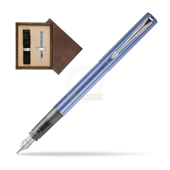 Parker Vector XL Blue CT Penna Stilografica in single wooden box Wenge Single Ecru