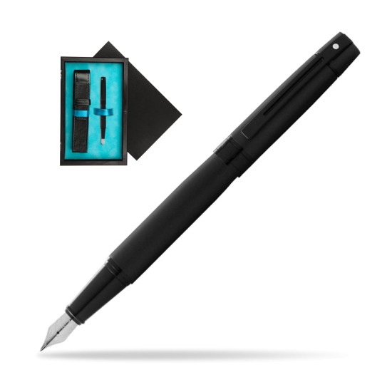 Sheaffer 300 Nero opaco Penna Stilografica in single wooden box Black Single Turquoise
