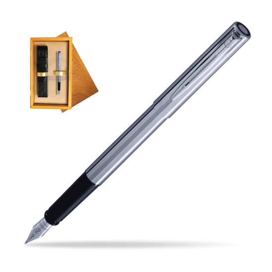 Waterman Allure Chrom CT Penna Stilografica in single wooden box Honey Single Ecru