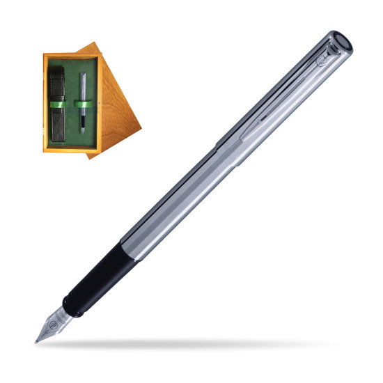 Waterman Allure Chrom CT Penna Stilografica in single wooden box Honey Single Green
