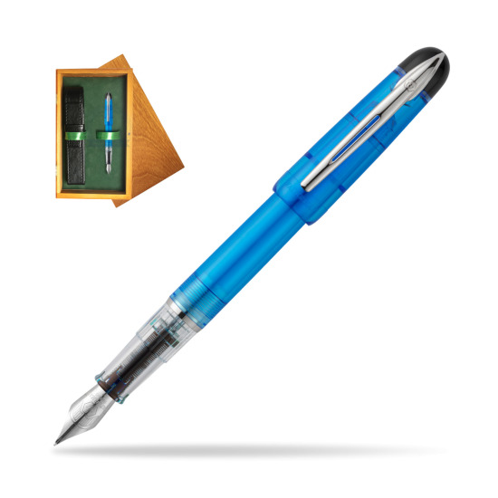 Waterman Kultur Assortis Blue Crystal Penna Stilografica in single wooden box Honey Single Green