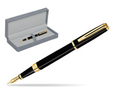 Waterman Exception Slim Black GT Fountain pen in suede box grey
