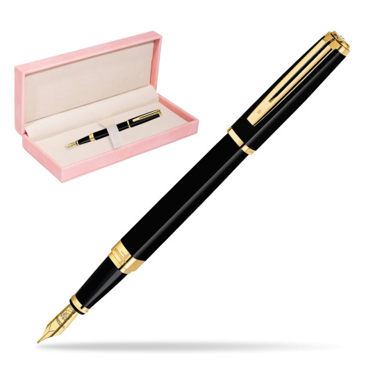 Waterman Exception Slim Black GT Fountain pen in suede box pink