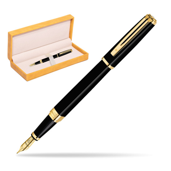 Waterman Exception Slim Black GT Fountain pen in suede box yellow