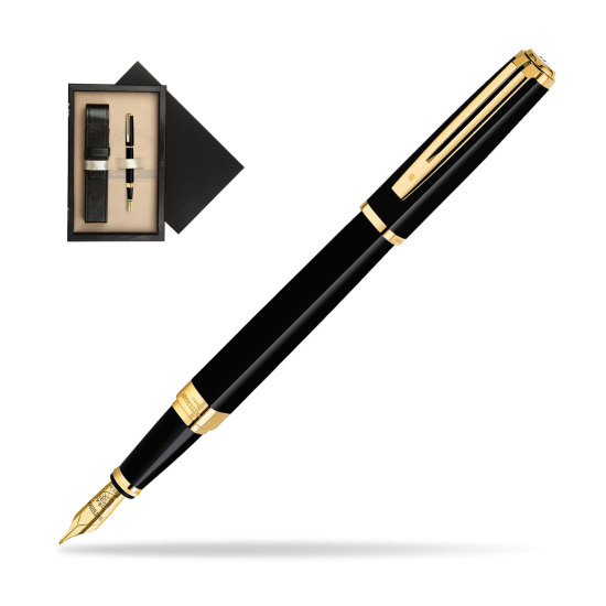 Waterman Exception Slim Black GT Fountain pen in single wooden box Wenge Single Ecru
