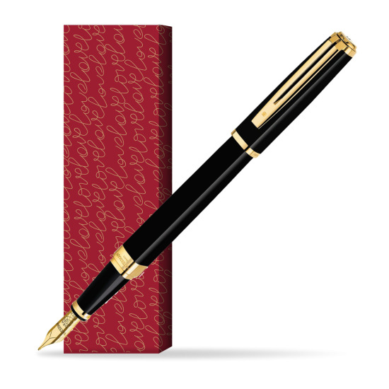 Waterman Exception Slim Black GT Fountain pen in cover True Love