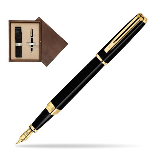 Waterman Exception Slim Black GT Fountain pen in single wooden box Wenge Single Ecru