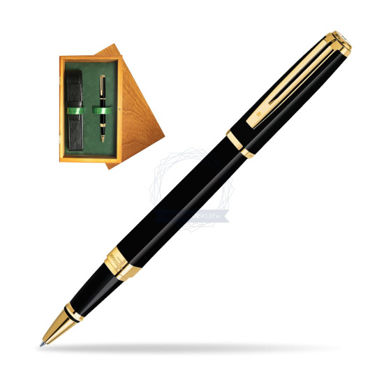 Waterman Exception Slim Black GT Rollerball pen in single wooden box Honey Single Green
