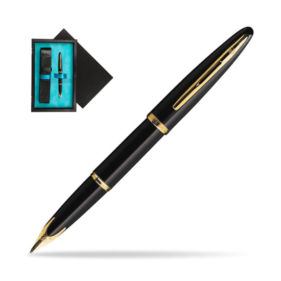 Waterman Carène Black Sea GT Penna Stilografica in single wooden box Black Single Turquoise
