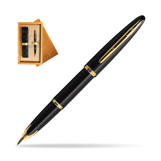Waterman Carène Black Sea GT Penna Stilografica in single wooden box Honey Single Ecru