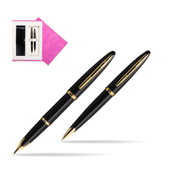 Waterman Carène Black Sea GT Fountain pen + Waterman Carène Black Sea GT Ballpoint Pen in suede box fuchsia