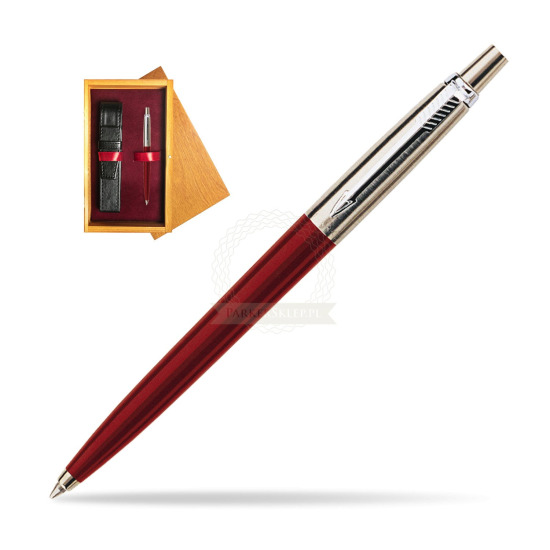 Parker Jotter Special Red Kugelschreiber in single wooden box Honey Single Maroon