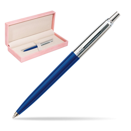 Parker Jotter Navy Blue Penna a Sfera in suede box pink