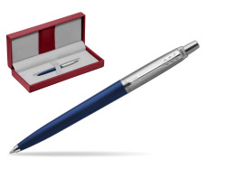 Parker Jotter Navy Blue Ballpoint Pen in the red leather box