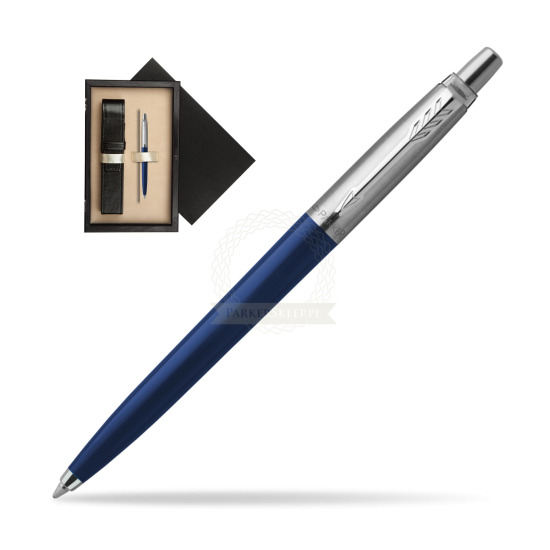Parker Jotter Navy Blue Penna a Sfera in single wooden box Wenge Single Ecru