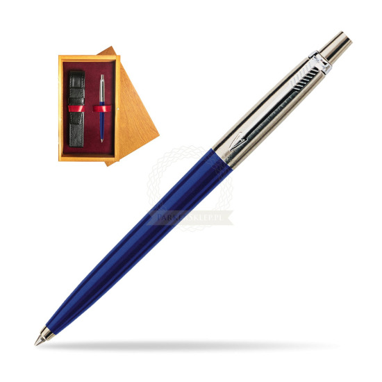 Parker Jotter Navy Blue Penna a Sfera in single wooden box Honey Single Maroon