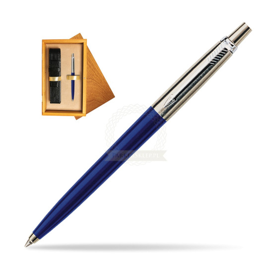 Parker Jotter Navy Blue Penna a Sfera in single wooden box Honey Single Ecru