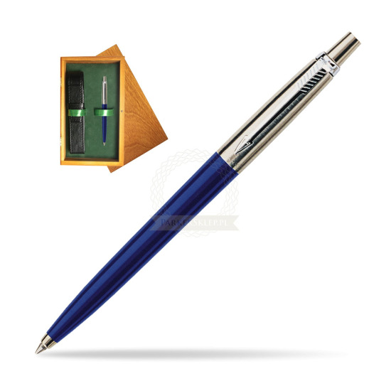 Parker Jotter Navy Blue Penna a Sfera in single wooden box Honey Single Green