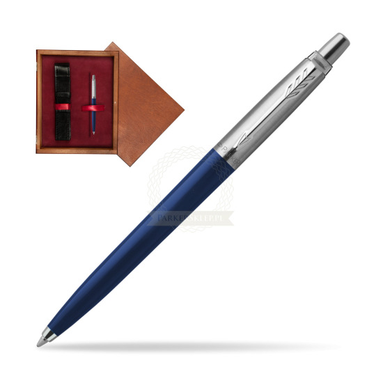 Parker Jotter Navy Blue Penna a Sfera in single wooden box Mahogany Single Maroon