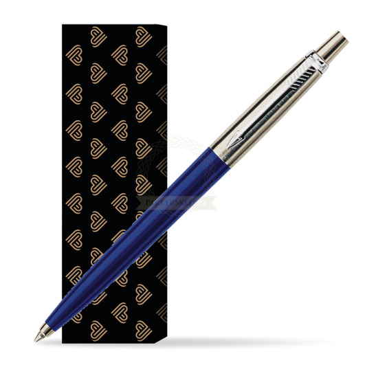 Parker Jotter Navy Blue Penna a Sfera in cover Golden Hearts
