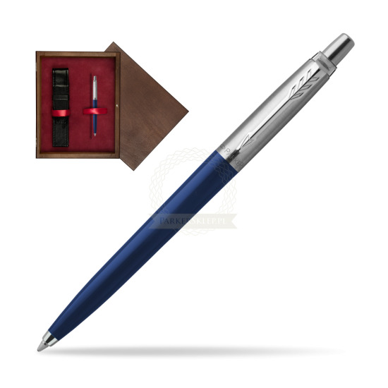 Parker Jotter Navy Blue Penna a Sfera in single wooden box Wenge Single Maroon