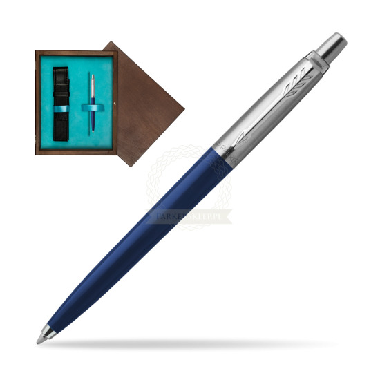 Parker Jotter Navy Blue Penna a Sfera in single wooden box Wenge Single Turquoise 
