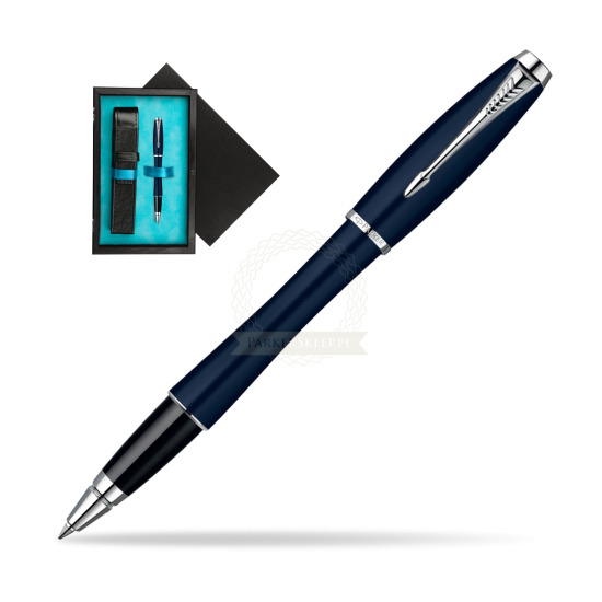 Parker Urban Classic Nightsky Blue Lacquer CT Rollerball Pen in single wooden box Black Single Turquoise